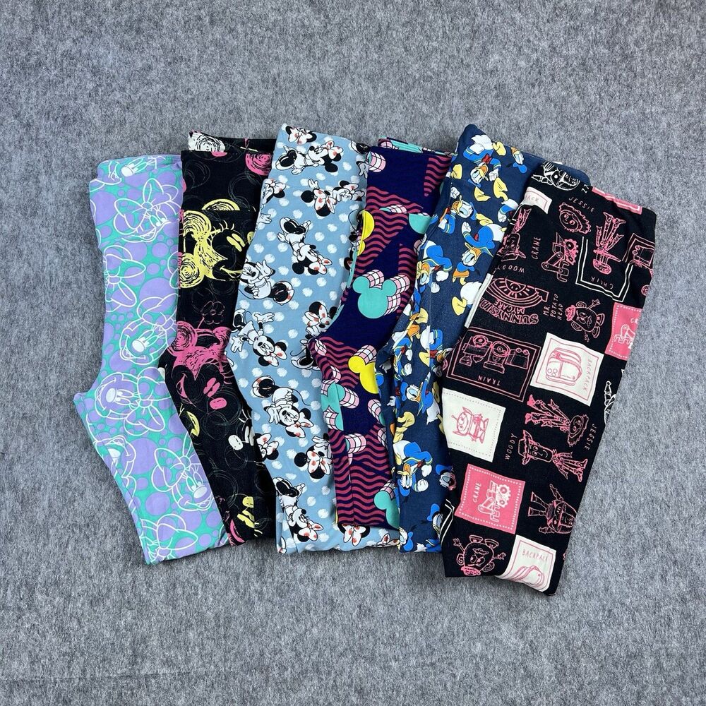 Lot of 6 Lularoe Women's Leggings Disney All Over Print Minnie Mouse One Size